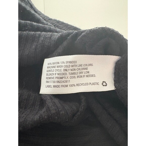 Y2K Mossimo Tank Dress Sz S Black Tunic Babydoll Dark Fairy Twilight Ribbed Soft - Picture 7 of 14